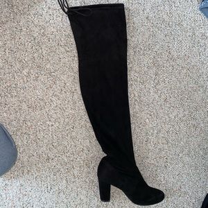 Thigh high black heels